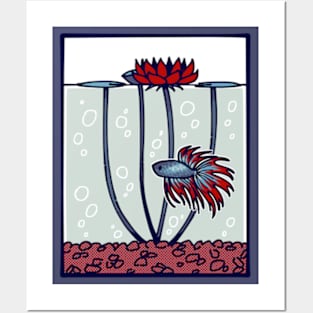 Betta and Waterlily Posters and Art